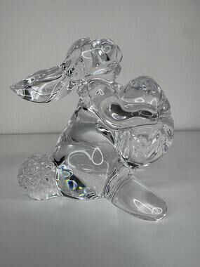Waterford Crystal Easter Bunny With Egg Paperweight Retired Ireland Figurine
